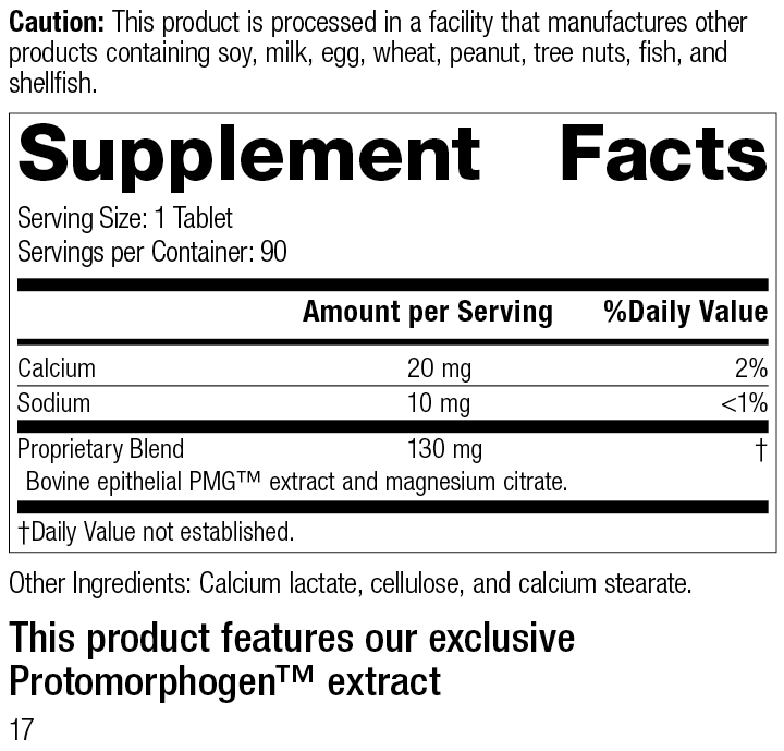 Dermatrophin PMG®, 90 Tablets, Rev 17 Supplement Facts